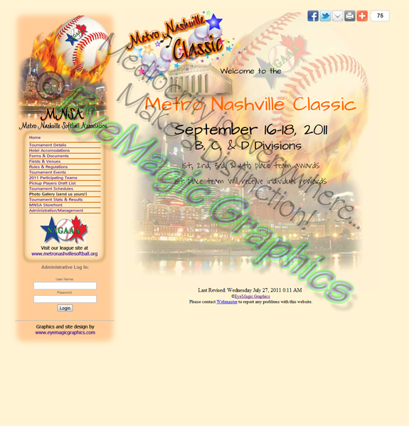 Softball association’s annual tournament web portal