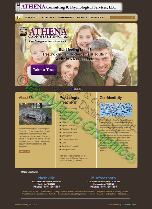 Athena Consulting & Psychological Services website