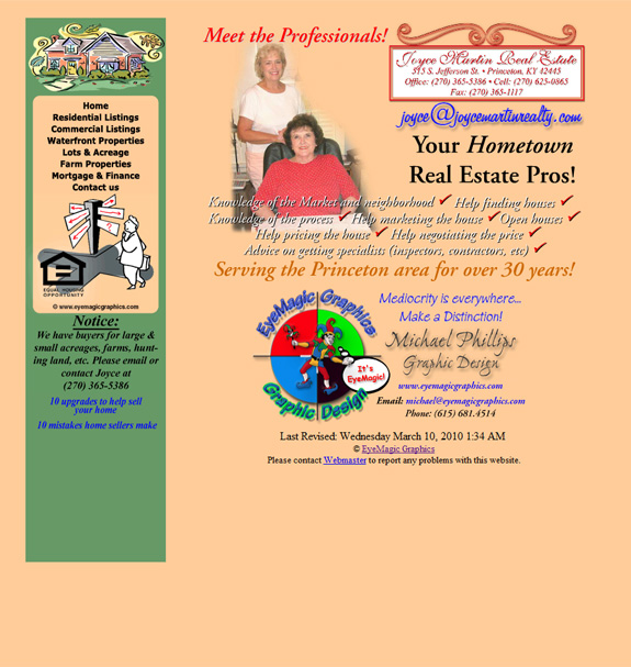 Joyce Martin Realty website screenshot