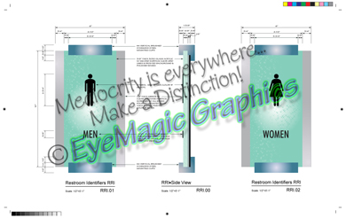 Building public restrooms signage