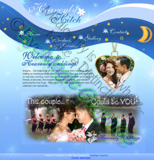 Wedding venue web site snapshot